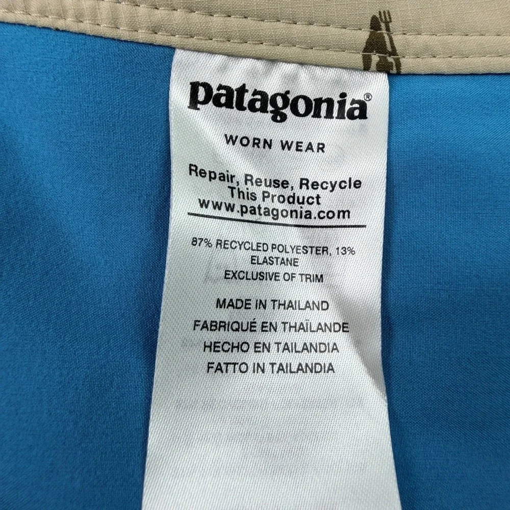 Patagonia Mens Blue Stretch Board Shorts Swim Trunks Size 38‎ 9 Inch Inseam